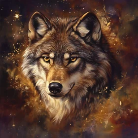 Mystic Wolf in the Night