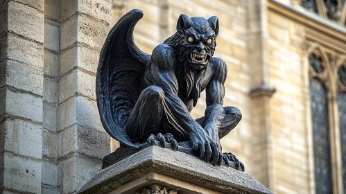 Medieval Stone Gargoyle Statue