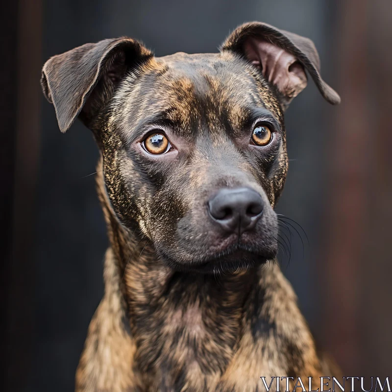 Detailed Dog Portrait with Expressive Eyes AI Image