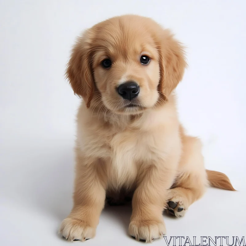 Cute Golden Retriever Puppy AI Image