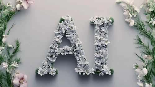 AI Floral Arrangement Serene Botanical Display