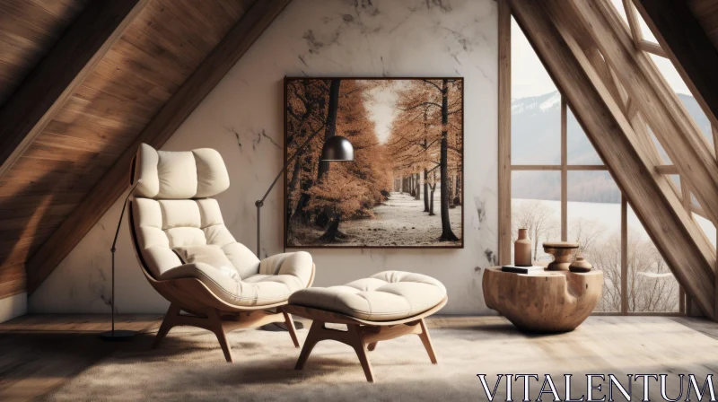 Interior Design - Naturalistic Charm with Soft Colors and Wooden Elements AI Image