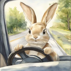 Bunny Behind the Wheel Artwork