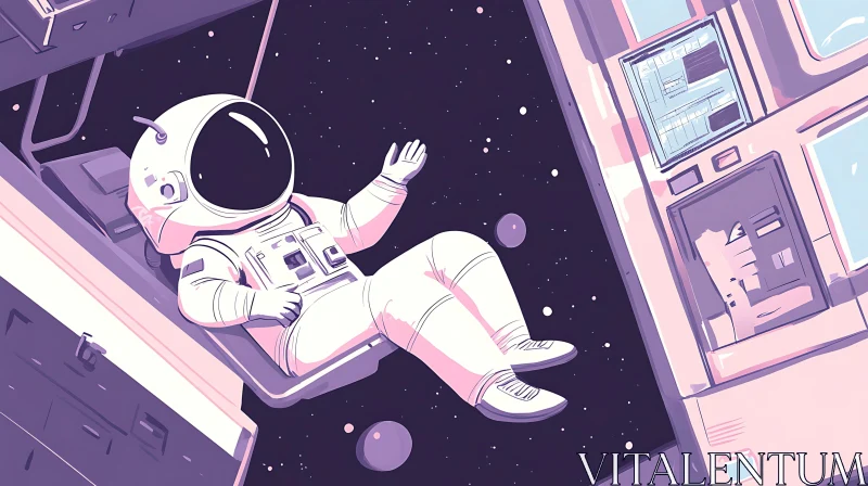 Weightless Wonder: An Astronaut in Deep Space AI Image