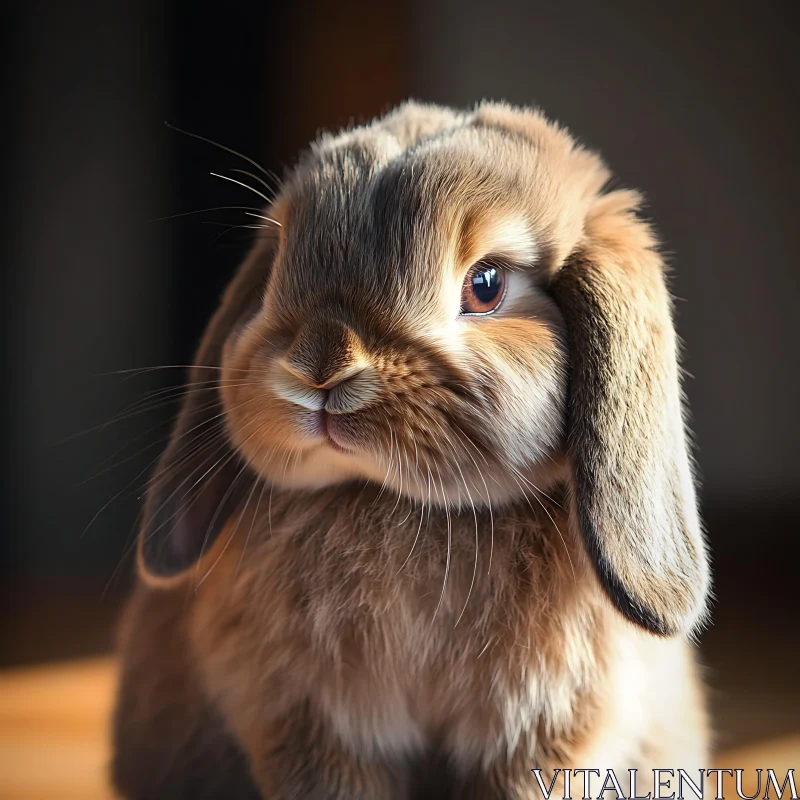 Charming Brown Bunny Close-Up AI Image