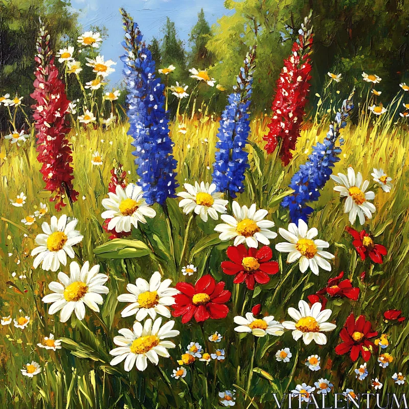 Wildflower Garden Art AI Image