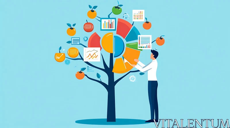 Business Growth Data Tree Illustration AI Image