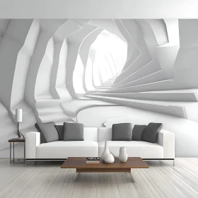 Contemporary Interior with Futuristic Wall Art