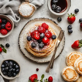 Pancakes and Berries Still Life