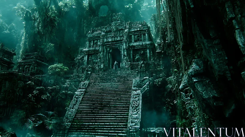 Lost Temple in the Jungle AI Image