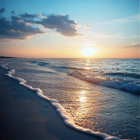 Golden Hour at the Tranquil Beach