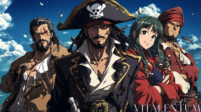 Pirate Adventure Anime Characters AI Image