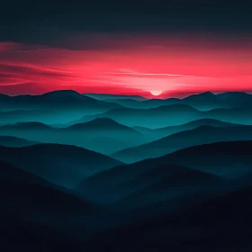 Scenic Sunset Over Mountain Peaks