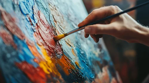 Artistic Creation with Paint and Brush