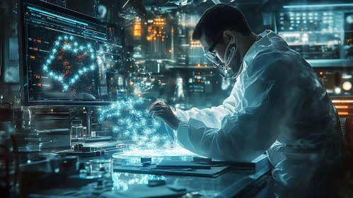 Scientist Analyzing Brain Data