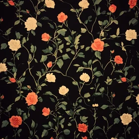 Vintage Roses on Dark Background