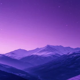 Purple Night Mountain Landscape