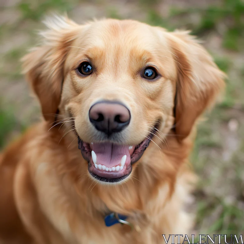 Smiling Golden Retriever Dog Photo AI Image