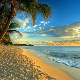 Tropical Beach Paradise at Sunset