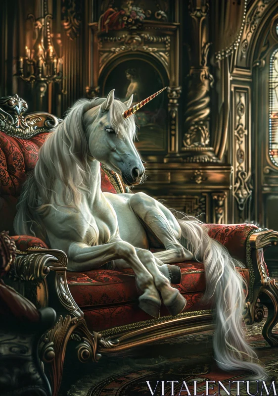 AI ART Fantasy Scene with Regal Unicorn