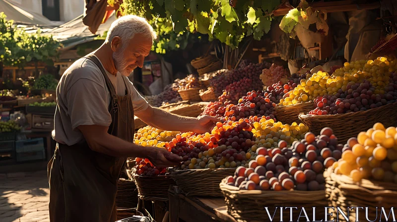 Grape Harvest at the Local Market AI Image
