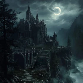 Moonlit Gothic Castle