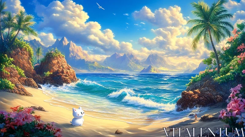 Tropical Beach Getaway with a Cat
