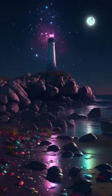 Beacon of Light at Night