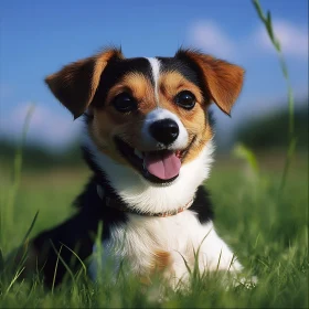 Happy Puppy in the Grass