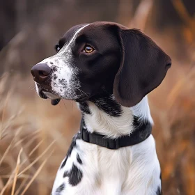 Black and White Dog in Nature