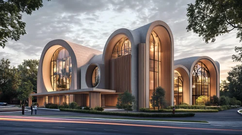 Innovative Modern Building Design with Elegant Rounded Forms
