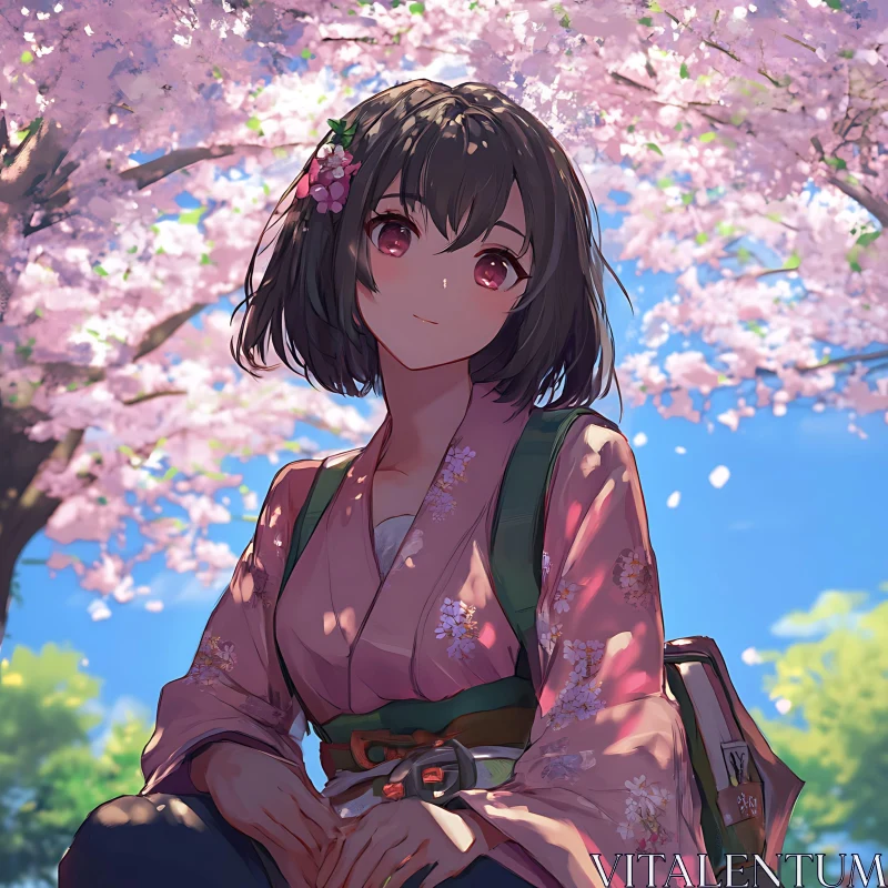 AI ART Cherry Blossom Anime Girl