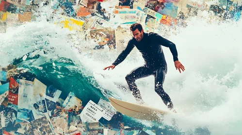 Wave Rider Collage Artwork