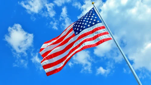 Stars and Stripes on Blue Sky