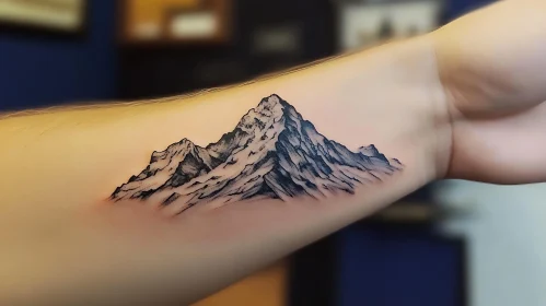 Monochrome Mountain Tattoo Art