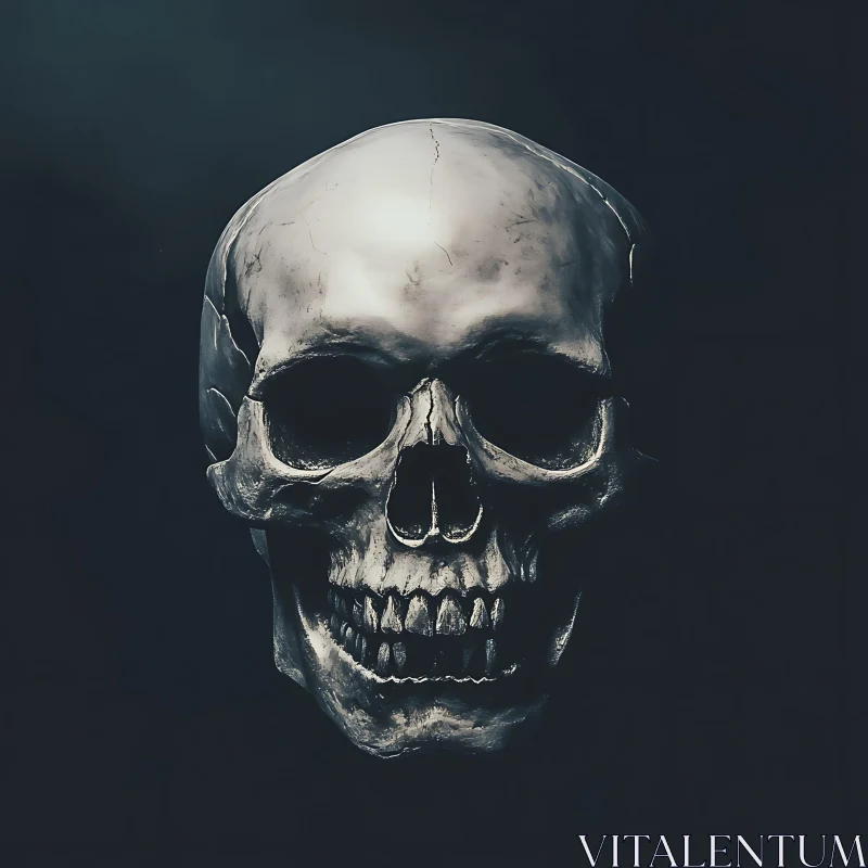 Monochrome Skull Still Life AI Image