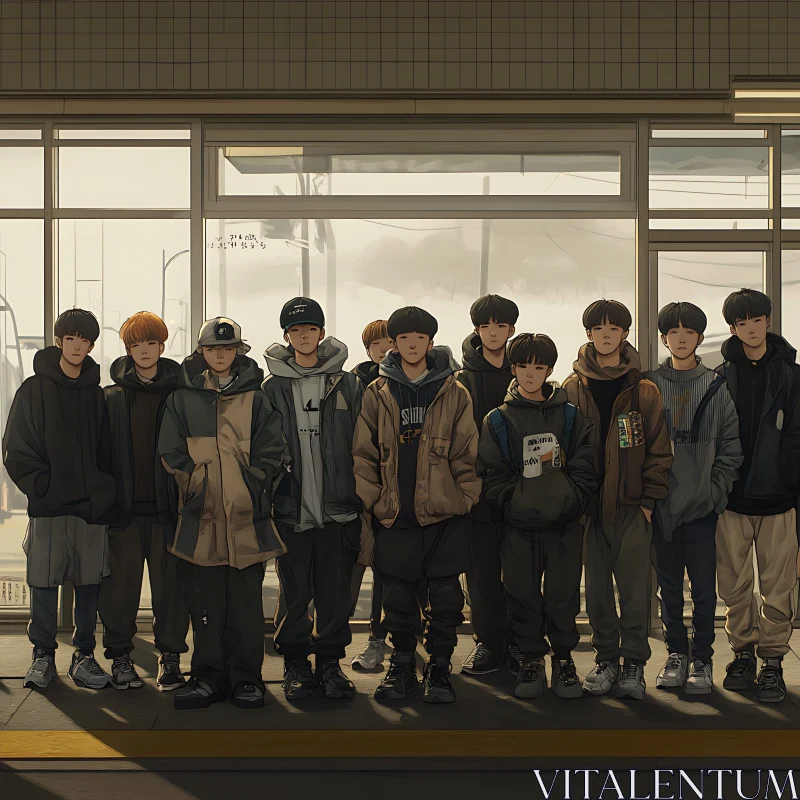 Urban Youth Fashion at Transportation Station