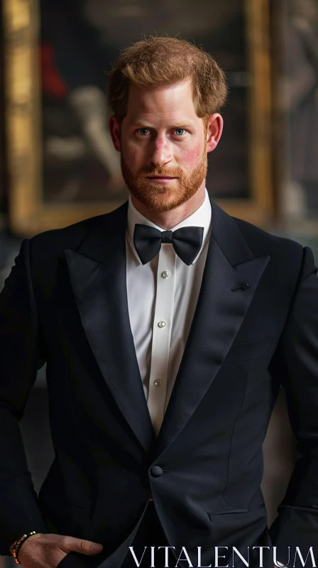 Prince Harry Formal Portrait AI Image