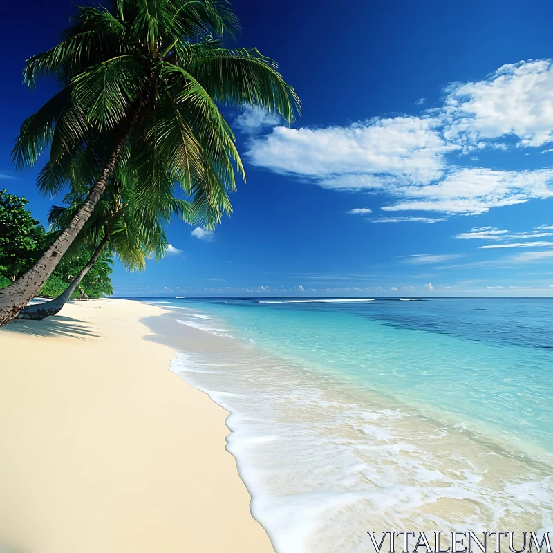 AI ART Secluded Island Beach with Azure Sea