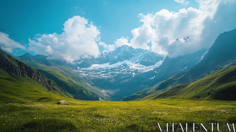 Scenic Mountain View with Meadow