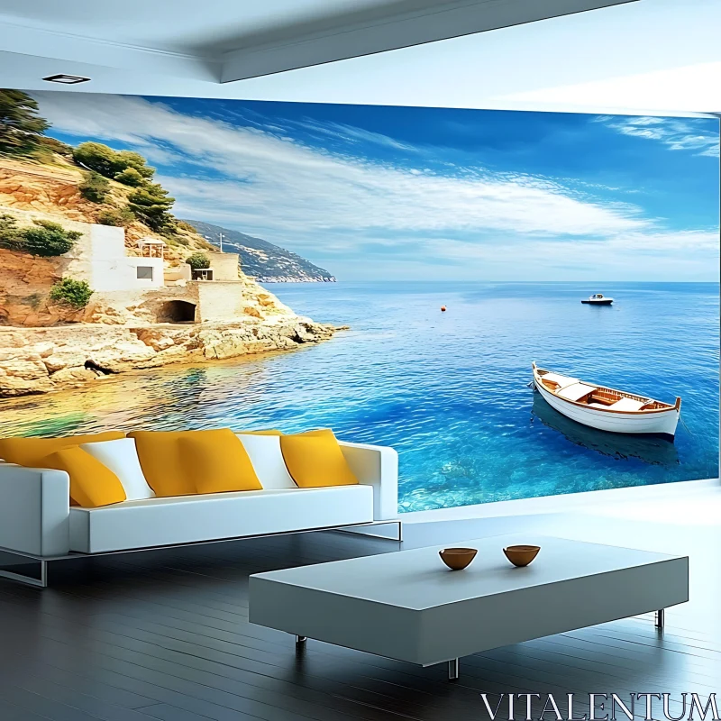 Seascape Interior with Boat View