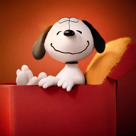 Cheerful Cartoon Dog with Floppy Ears