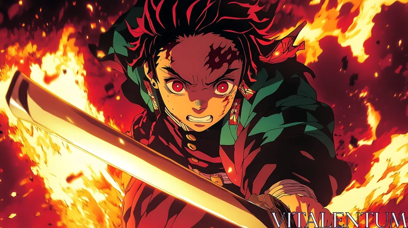 Fiery Anime Action Scene