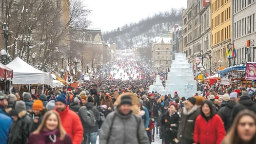 City Street Celebration in Winter