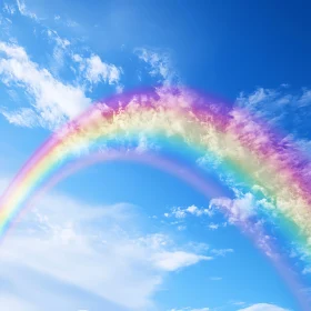 Rainbow in the Sky with Clouds