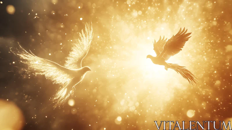 Two Birds in Golden Light