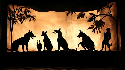 Artistic Shadow Puppetry Performance