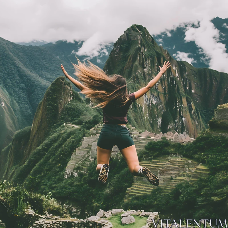 Joyful Leap at Machu Picchu