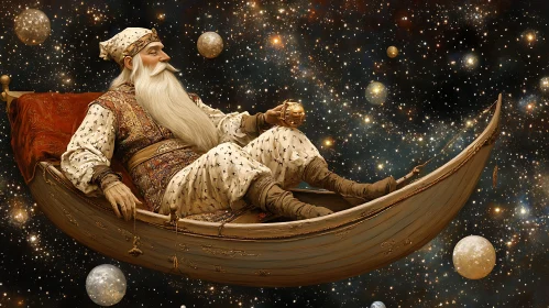Celestial Voyager in Starry Expanse