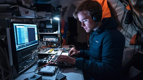 Focused Work with Computer Electronics